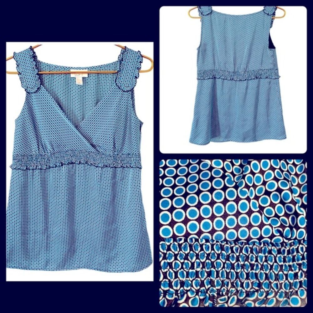 Ann Taylor Loft Silky Polkadot Blouse, Size‎ XS